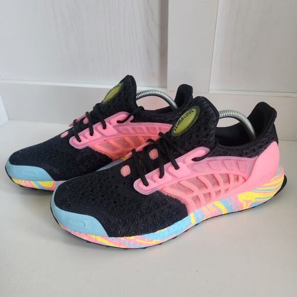 Adidas UltraBoost DNA ClimaCool Core Black/ Pink/ Beam Yellow M9 / W10 NEW $190 - Picture 2 of 12
